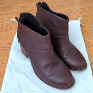 TOMS Oxblood full grain leather Leila Booties size 6.5
